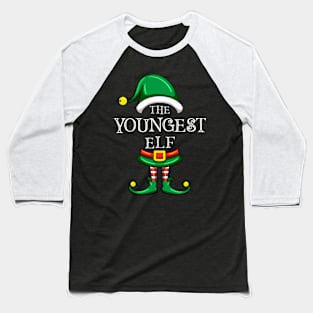 The Youngest Elf Matching Family Christmas Pajama Baseball T-Shirt